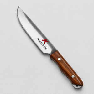 AdhaKen AK-23 Camping Knife with File Steel Blade and Sheesham Wood Handle for Camping and Outdoor Use