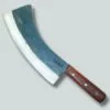 AdhaKen® AK-37 mutton cutting knife with a 28 cm D2 steel blade and 15 cm Sheesham wood handle, weighing 1100 grams, ideal for meat prep.