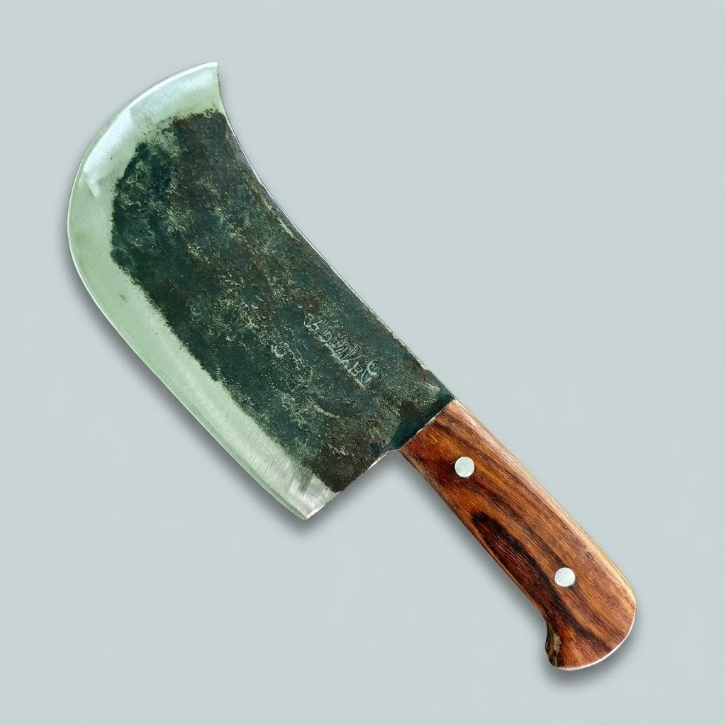 AdhaKen AK30 Butcher Knife 850–900g High Carbon Steel Heavy Chicken and Meat Cutting Knife with Sheesham Wood Handle