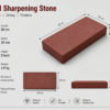 Red sharpening stone 20x10 cm compact 1.9kg for knife sharpening