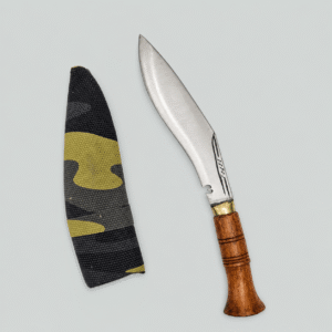 AdhaKen AK100 Agricultural Kukri Knife with spring material blade and wooden handle for farming, gardening, and home use