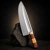 AdhaKen AKLE002 350g Professional High Carbon Steel Butcher Knife with Sheesham Wood and Brass Handle