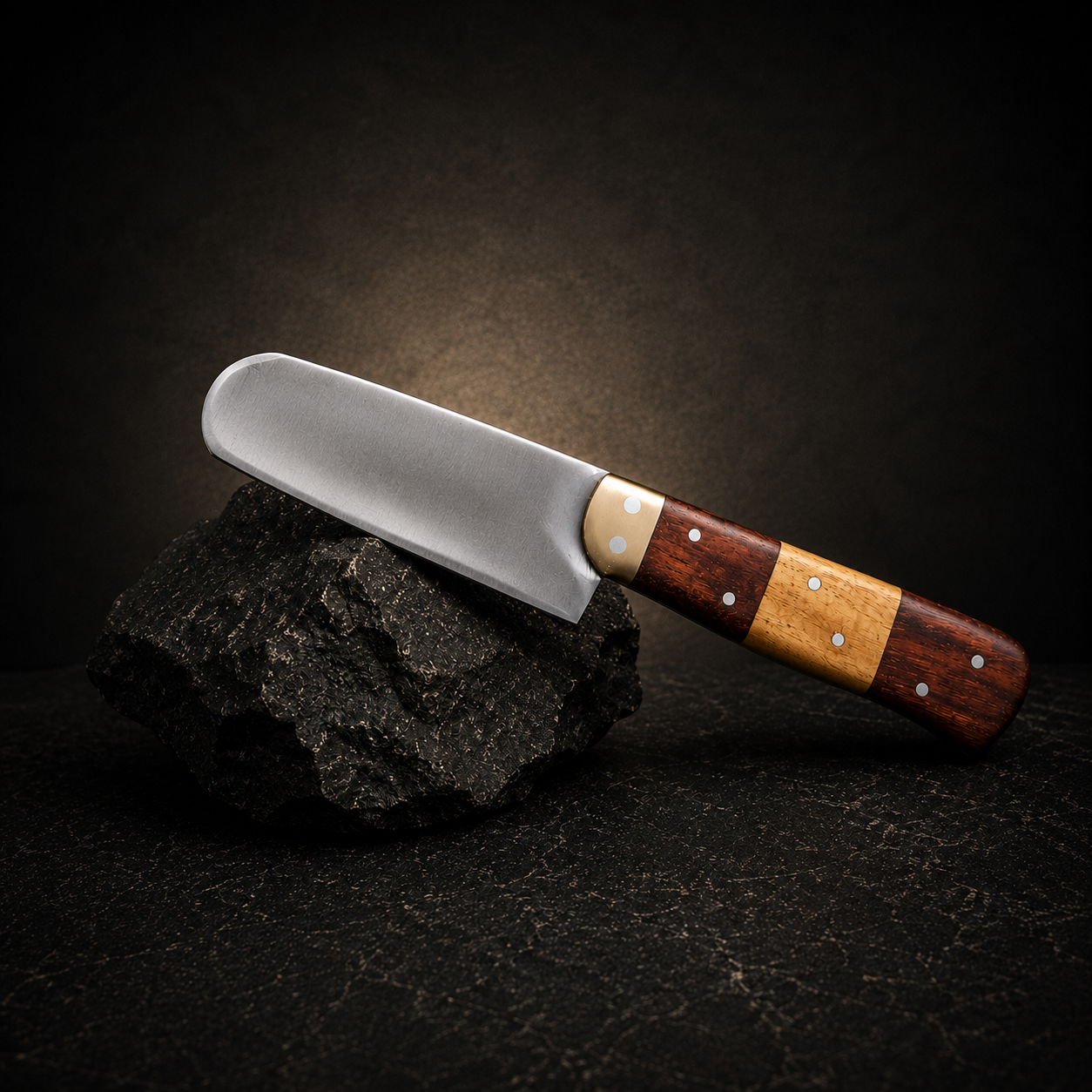 AdhaKen AKLE004 230g Professional High Carbon Steel Skinner Knife with Sheesham Wood and Brass Handle